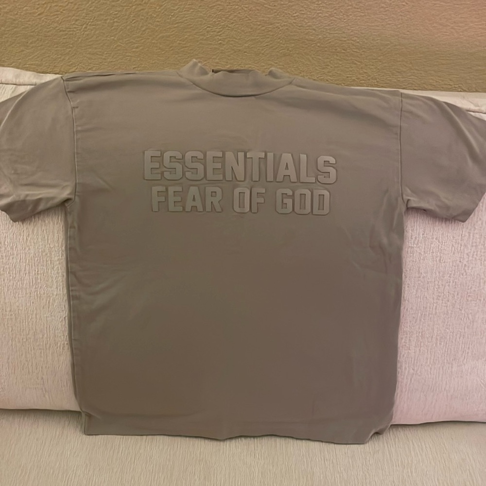 Fear of God essentials tee Youth size 12 EUC Color: Seal